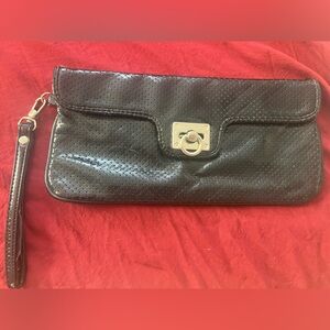Black Clutch with Silver Accent